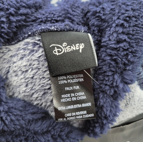 Disney Mickey Mouse Fleece Lounger Sherpa Hood Dark Blue XL - Picture 8 of 13